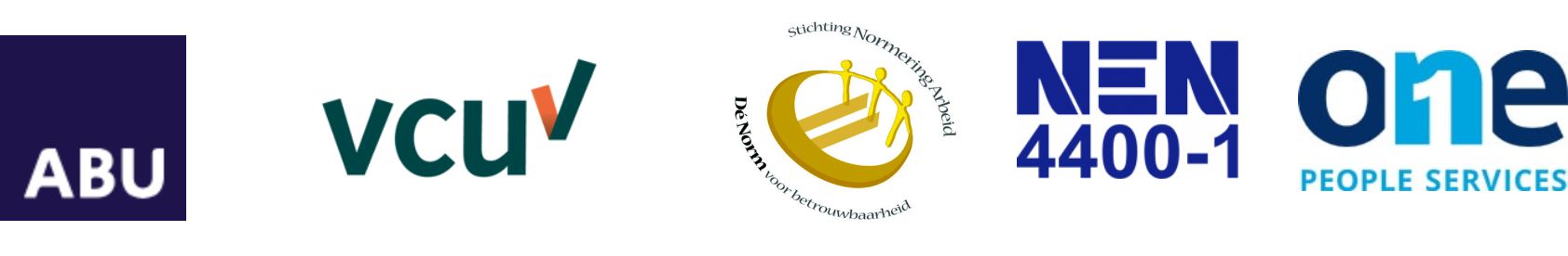 Certificaten en logo's van Clover Uitzendbureau